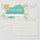 プールベビーシャワーベージュおむつラッフルチケット エンクロージャーカード (正面/裏面)