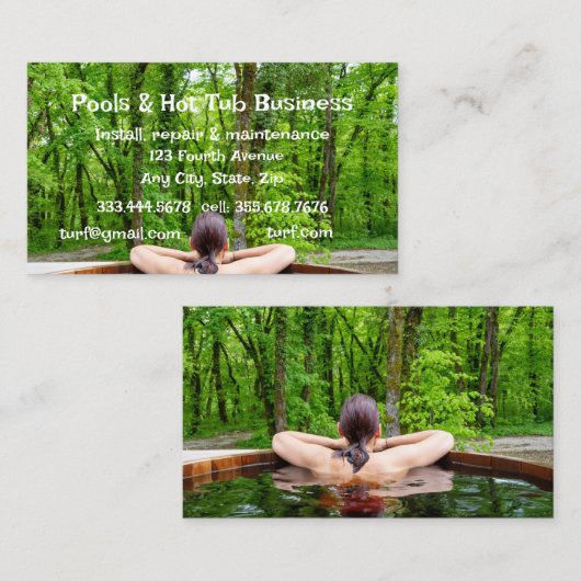 プールホットタブサウナ建築修理サービス 名刺 (正面/裏面)