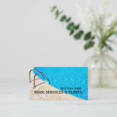 プールホットタブジャグジーの設置修理 名刺 (スタンド正面)