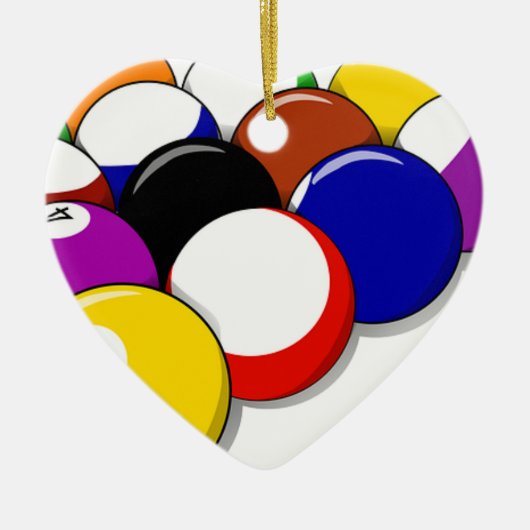 プールホールボールラックEmスポーツレジャービリヤード セラミックオーナメント (正面)