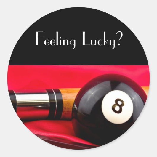 プールボールとキュー ラウンドシール (正面)