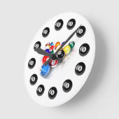 プールボールの壁時計 ラウンド壁時計 (傾斜)
