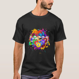 プールボールウォーター色スポーツプールプレーヤーEight Bal Tシャツ