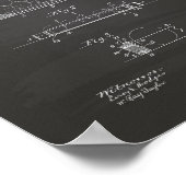 プールボールフレーム1913特許アート – Chalkboard ポスター (角)