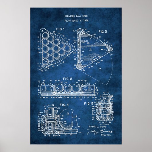 プールボールラック特許#9 Recルームポスター ポスター (正面)