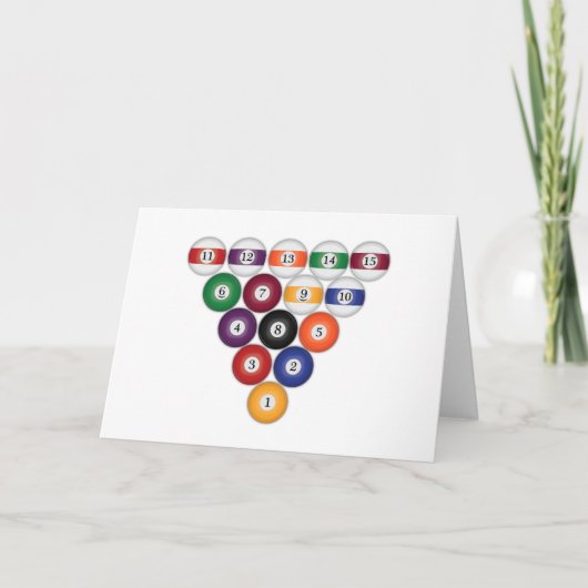 プールボール/ビリヤード：グリーティングカード カード (正面)