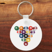 プールボール/ビリヤード: 3Dモデル: キーホルダー (正面)