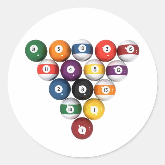 プールボール/ビリヤード: 3Dモデル: ラウンドシール (正面)