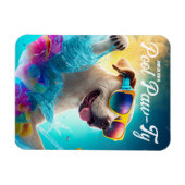 プールポーティ招待状、カスタムプールパピーパーティー マグネット (横)