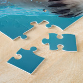 プールポーティ招待状、プールパピー誕生日パーティー ジグソーパズル (側面)