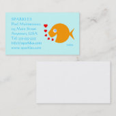 プールメンテナンスかわいい漫画の金魚ターコイズ 名刺 (正面/裏面)