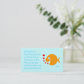 プールメンテナンスかわいい漫画の金魚ターコイズ 名刺 (スタンド正面)