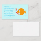 プールメンテナンスかわいい漫画の金魚ターコイズ 名刺 (正面/裏面)