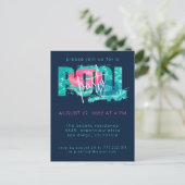 プールモダンパーティースプラッシュ招待状 ポストカード (スタンド正面)