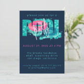 プールモダンパーティースプラッシュ招待状 招待状 (スタンド正面)