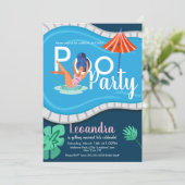 プールモダンパーティーブライダルシャワー大人招待状B 招待状 (スタンド正面)