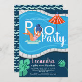 プールモダンパーティーブライダルシャワー大人招待状B 招待状 (正面/裏面)