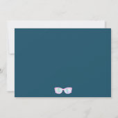 プールモダンパーティーホログラフィックグラスSweet 16 招待状 (裏面)