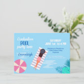 プールモダンパーティー写真の卒業 招待状 (スタンド正面)