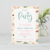 プールモダンパーティーAnyAge誕生日招待状 招待状 (スタンド正面)