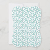 プールモダンブルーアンブレラブライダルシャワー 招待状 (裏面)