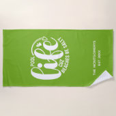 プールライフ ライムグリーン ビーチタオル (正面)