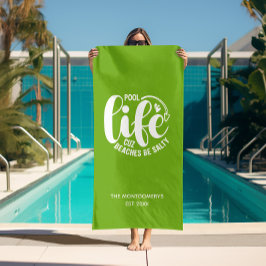 プールライフ ライムグリーン ビーチタオル