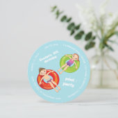 プールリング サマー スイム バースデー パーティー 招待状 (スタンド正面)