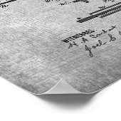 プールルームデコールプリント3ビリヤード特許 ポスター (角)