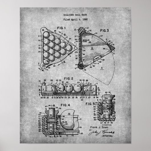 プールルームデコールプリント9ビリヤード式ボールラック ポスター (正面)