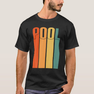 プールレトロヴィンテージ70Sデザイン1970Sビリヤード Tシャツ