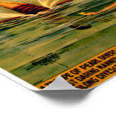 プールヴィンテージ1898サーカスのポスターに潜る男性 ポスター (角)