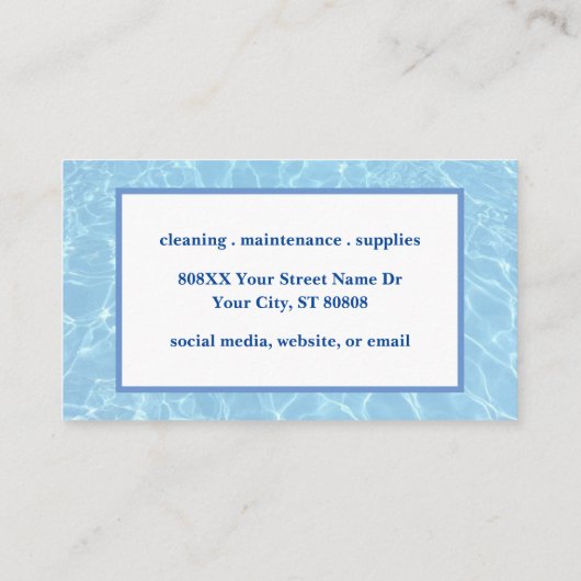 プール会社の水とフローティ 名刺 (裏面)