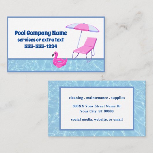 プール会社の水とフローティ 名刺 (正面/裏面)