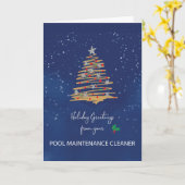 プール保守クリーナクリスマスツリー海軍から カード (黄色い花)