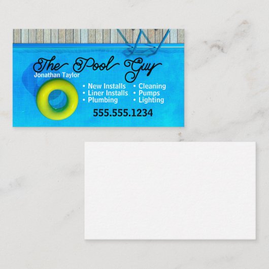 プール修理業者の名刺 名刺 (正面/裏面)