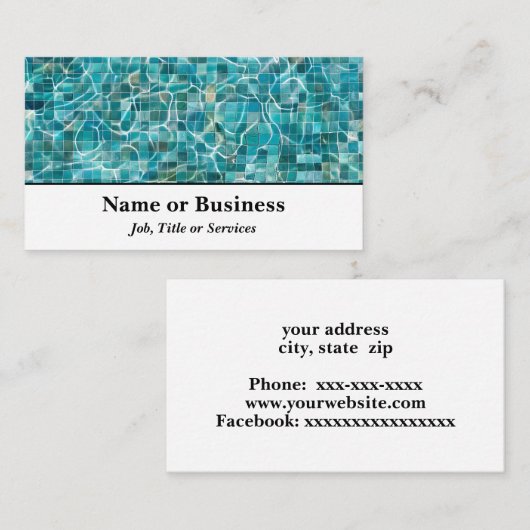 プール内のタイリング 名刺 (正面/裏面)