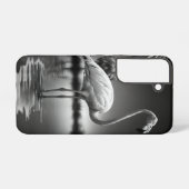 プール内のフラミンゴ SAMSUNG GALAXYケース (裏面横)