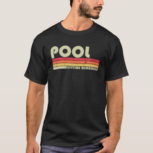 プール名字おもしろいレトロヴィンテージ80S 90S誕生日 Tシャツ (正面)