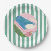 プール名門私立校風のパーティー紙プレート ペーパープレート (正面)