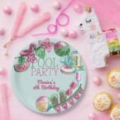 プール夏のパーティー誕生日 ペーパープレート (パーティー)