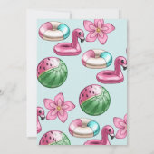 プール夏のパーティー誕生日 招待状 (裏面)