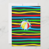 プール夏の誕生日Bashプライマリカラーパーティー 招待状 (裏面)