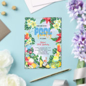 プール夏の飲み物誕生日パーティー アクリル招待状 (インサイチュ (ウェディング))