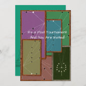 プール大会ビリヤード競技プール表 招待状 (正面/裏面)