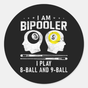 プール好きなビリヤードプレイヤー ビリヤード 8と9のL ラウンドシール