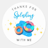 プール子供の誕生日党の好意 ラウンドシール (正面)