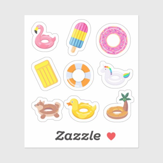 プール実数ステッカー シール (シート)