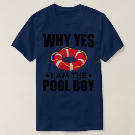 プール少年なぜyes私はプール少年である tシャツ (デザイン正面)