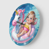 プール日 ラージ壁時計 (傾斜)